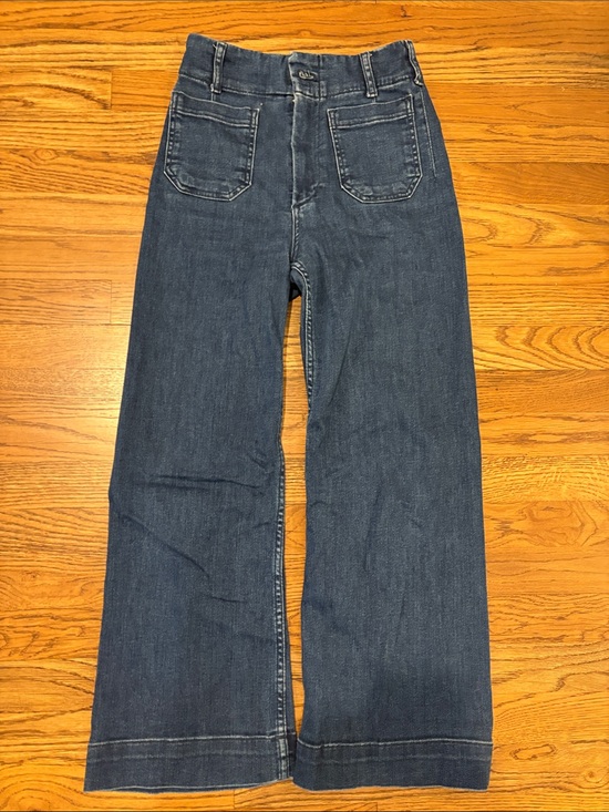 Maeve Denim - Maeve Anthropologie The Colette Dark Blue Wide-Leg Jeans